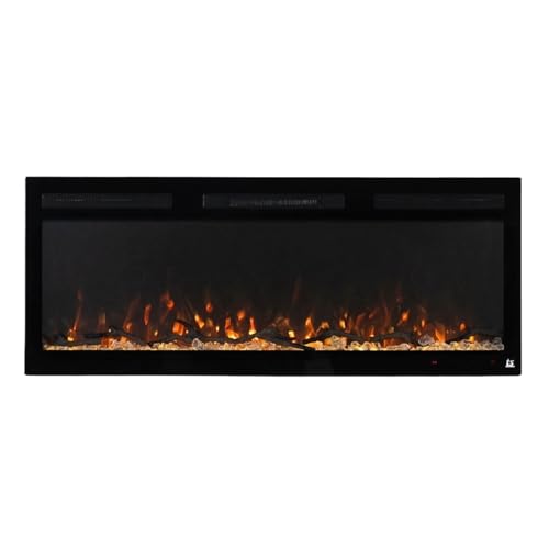 Touchstone Smart Electric Fireplace-The Sideline Fury 46 Inch Wide- 4.5 Inch Thin In Wall Recessed-100 Realistic Flame/Ember Bed Color Combos-Heater w/Thermostat-Larger Viewing Area-Alexa/WiFi Enabled