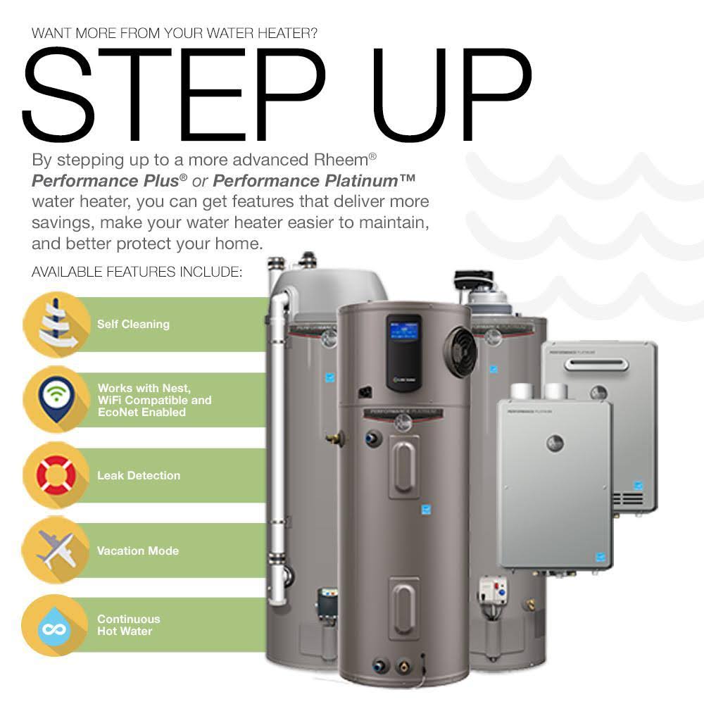 Rheem Performance 50 gal. Short 6 Year 40,000 BTU Natural Gas Tank Water Heater 641133
