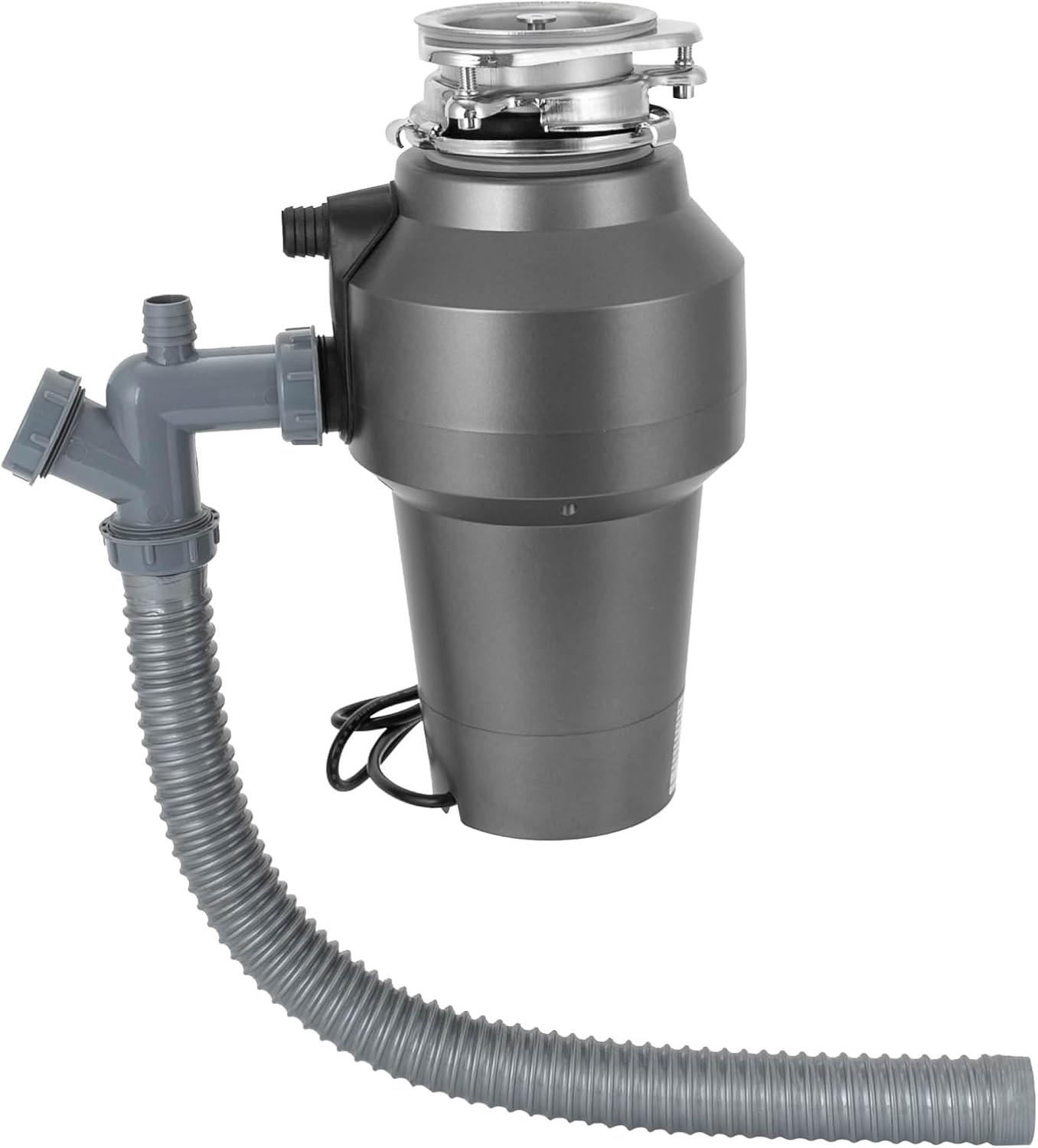 Garbage Disposal with Power Cord, 3600RPM Stainless Steel Food Waste Disposer with 1.27Qt Large Capacity Grinding Chamber for Kitchen Sink, 1/2 HP Standard, 65dB