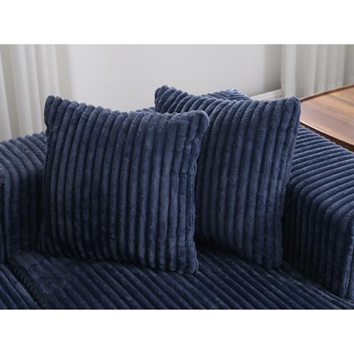 131" Modular Sectional Couch, Comfy Corduroy Striped Fabric Floor Sofa, Luxury U-Shape Sectional Sofa with Chaise Lounge, Free Combination Sleeper Sofa for Living Room, Apartment, Beige