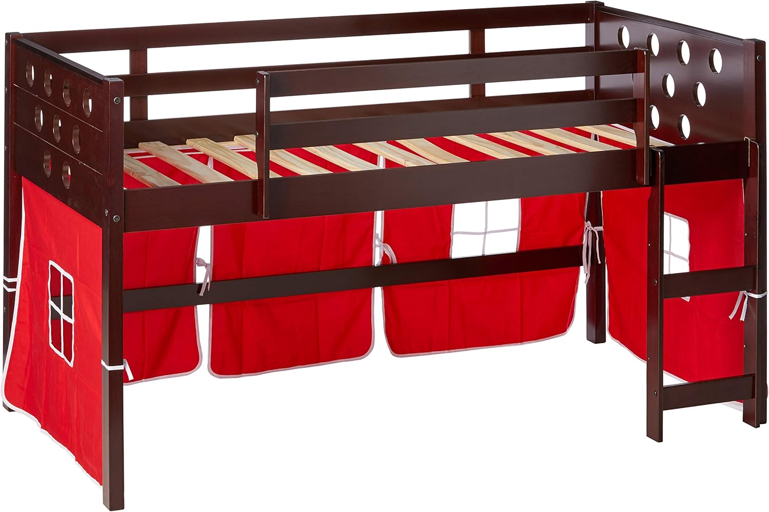 DONCO KIDS Circles Low Loft Bed, Twin, Dark Cappuccino