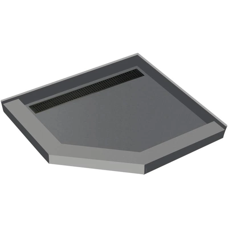 Tile Redi RT48LNeo-PVC Redi Neo 48x22 x 48x22 Neo-Angle Shower Base with - Oil Rubbed Bronze