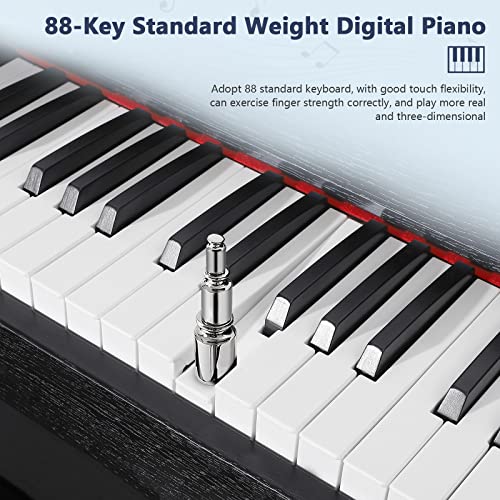 ZHRUNS Digital Piano 88 Key Weighted Keyboard,Full Size Semi Weighted Electronic Keyboard Piano,Electric Piano Keyboard with Sustain Pedal, Portable Piano Keyboard for Beginners Adults,White