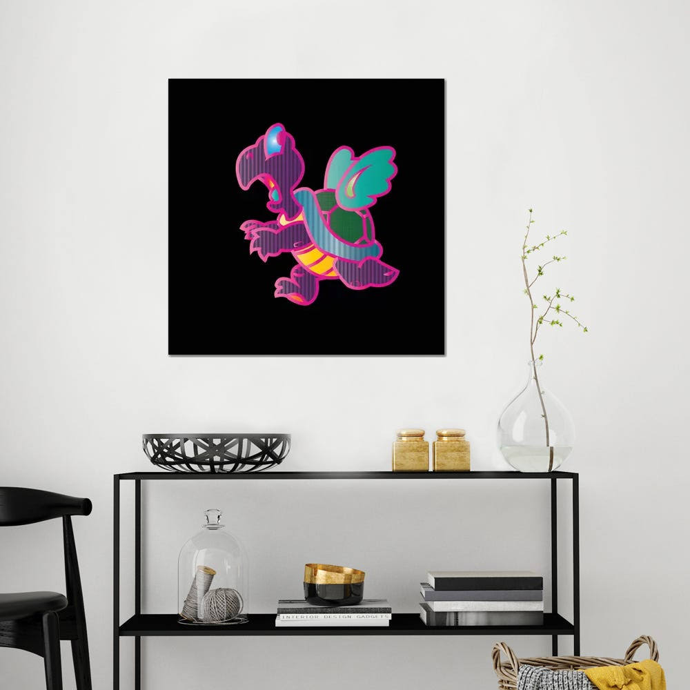 TECHNODROME1 Large Canvas Prints - Flying Turtle ( television u0026 Movies u003E Video Games u003E Super Mario Bros art)