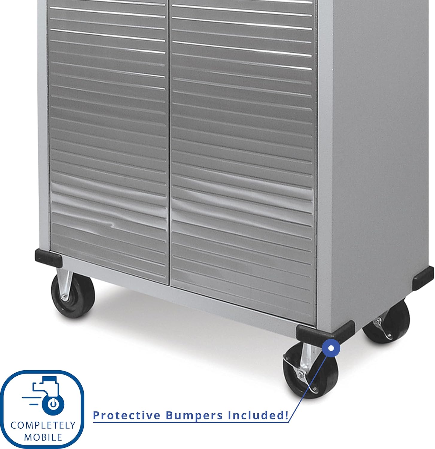 Seville Classics Full Door Rolling Storage Cabinet, 36" W x 18" D x 72" H, Granite