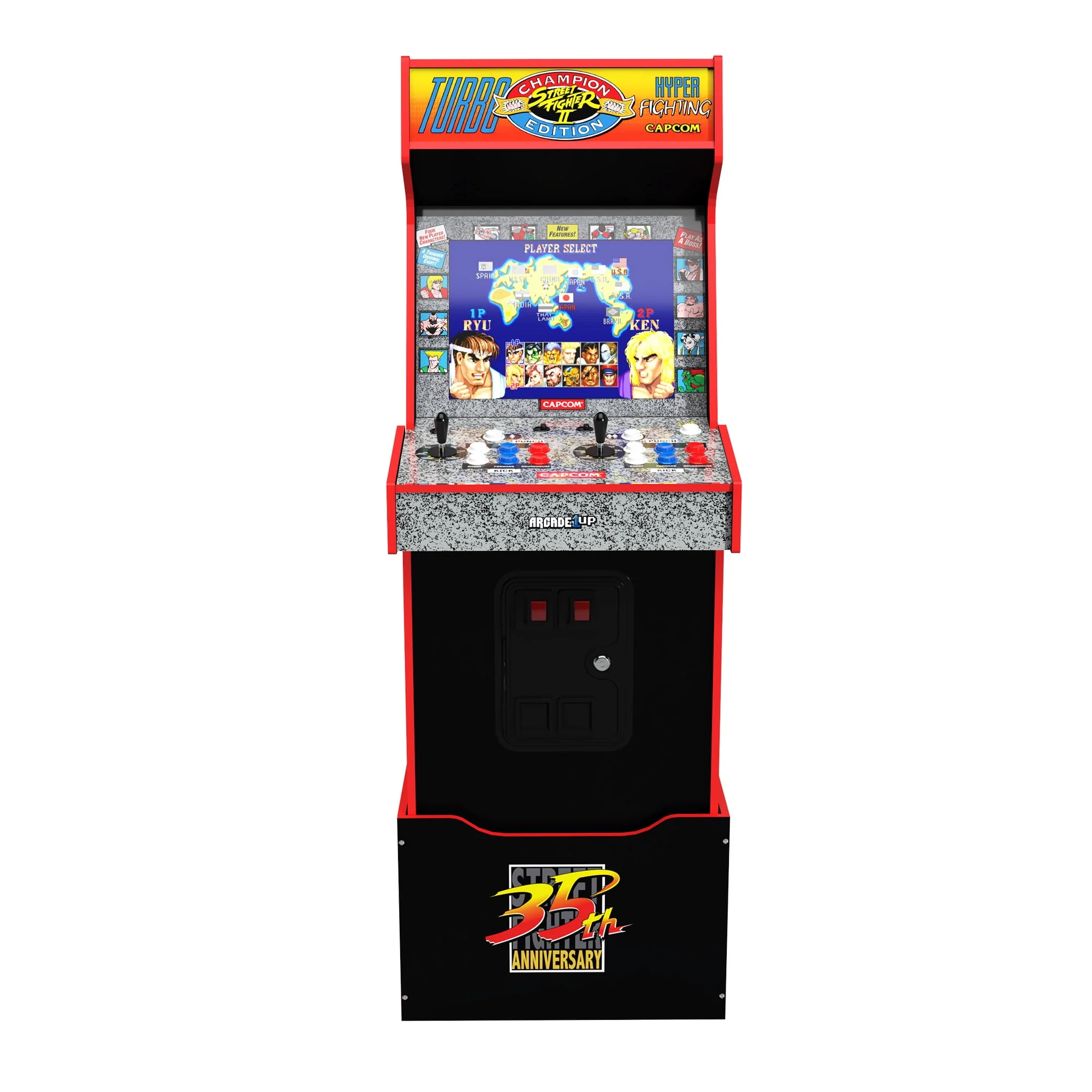 Arcade1UP - 14 Games in 1, Street Fighter II Turbo: Hyper Fighting, Legacy Video Game Arcade with Riser and Wi-Fi Live