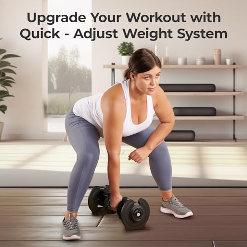 Lifepro Adjustable Dumbbells - 15Lb 25Lb 43Lb 55Lb 90Lb 6in1 Dumbbells Adjustable Weight, Compact Quick Adjustable Dumbbells set/single for Full Body Exercise & Fitness Home Gym