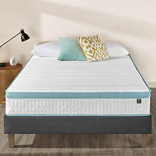 Zinus 10 inch Mint Green Memory Foam Hybrid Spring Mattress, King