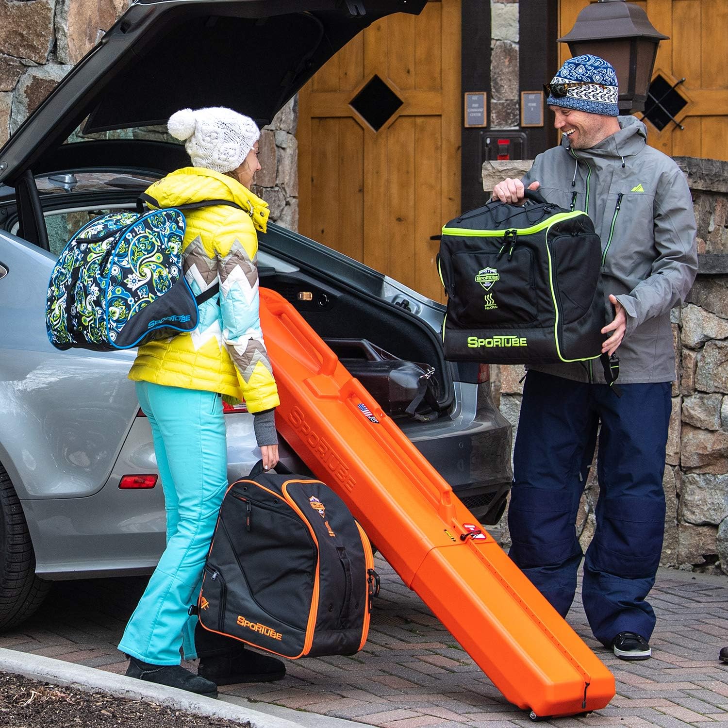 Sportube Series 1 Ski Case – Protective Travel Case for One Pair of Alpine Skis and Gear or Two Pairs of Nordic Skis and Gear