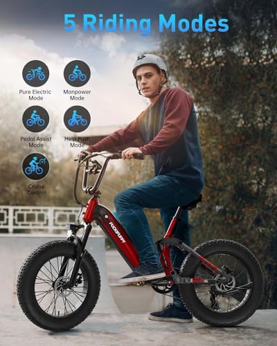 PUCKIPUPPY Corgi Electric Bike for Adults, Peak 1000W Motor, 48V 20Ah Battery Ebike, 20''×4.0'' Fat Tire Full Suspension Electric Mountain Bike, Up to 28MPH & 80Miles Range, LCD Display, 7 Speed