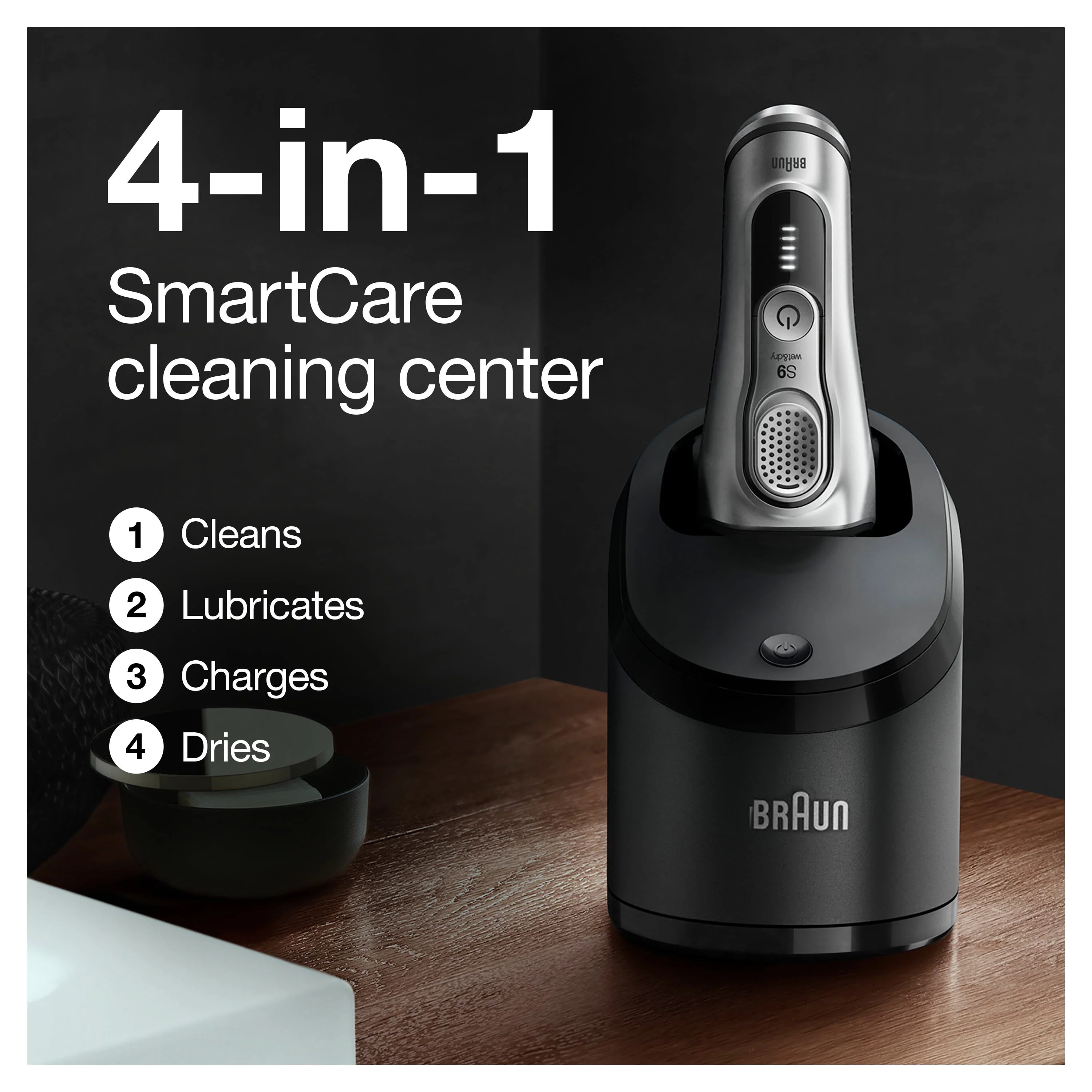 Braun Series 9 9370cc Rechargeable Wet Dry Men's Electric Shaver with Clean Station