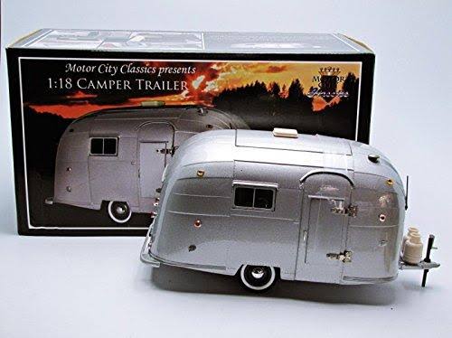 Aluminum Camper Trailer 1/18 by Motorcity Classics 88101