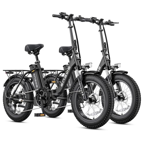 ENGWE 1125W/750W Electric Bike for Adults, L20 2.0 20''×3.0" Fat Tire Electric Bicycle 52V/36V 13Ah Removable Battery Max Range 68/62Miles & 28/20MPH for Urban Commuters, Dual Suspension