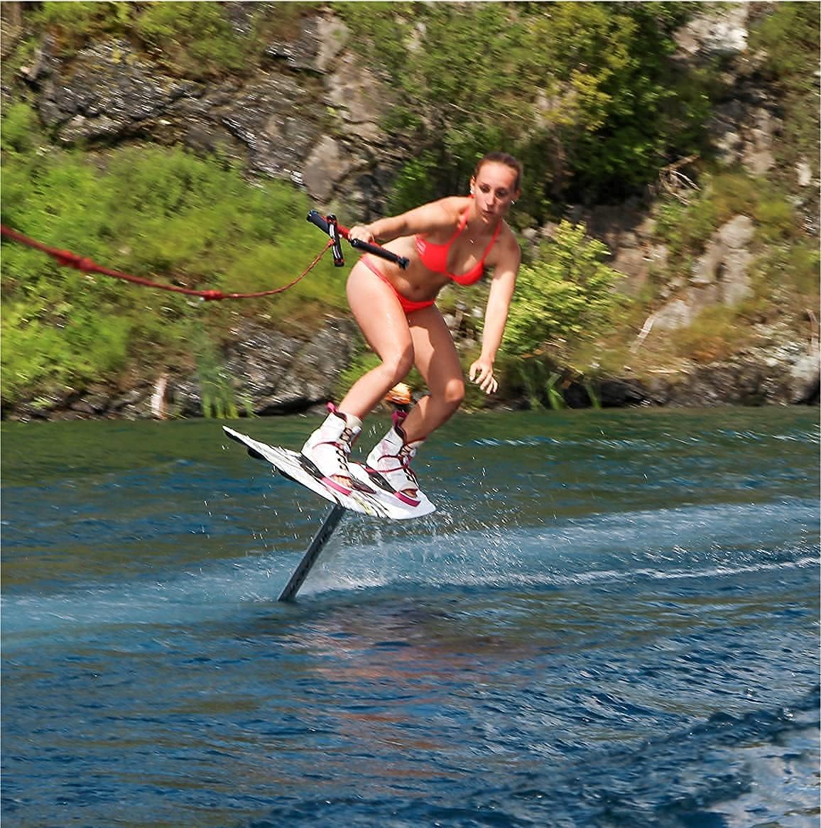 Crazy Foil Jet Slide Hydrofoil, Made for NO Track System Boards, Versatile & Easy to Assemble Hydrofoil. Best for Kite, surf and Behind The Boat Watersports. Includes a 26 in mast.