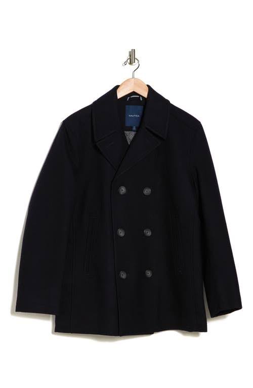 Nautica Men&s Three-Button Pea Coat - Dark Navy