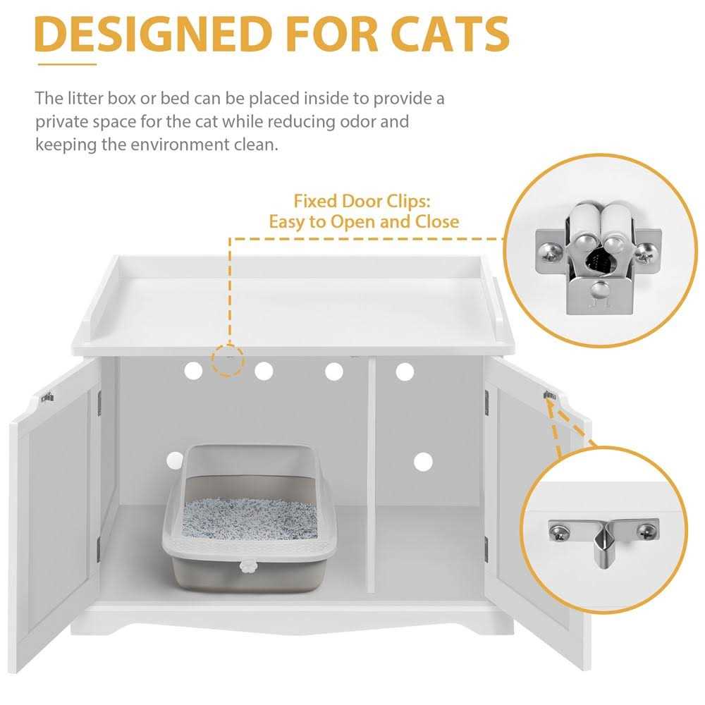 Yaheetech Cat Litter Box Enclosure Wooden Storage Side Table - Pet Supplies online store