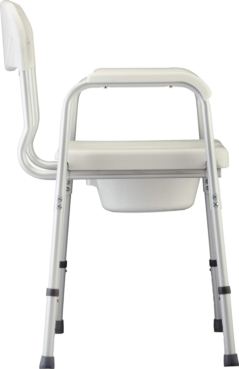 NOVA Heavy Duty Bedside Commode, Extra Wide Seat, 450 lb. Weight Capacity, Seat Height Adjustable, Stand Alone or Over Toilet Commode, White