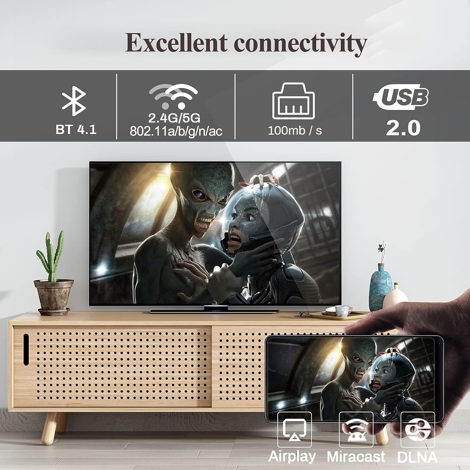 Android Tv Box 10.0 4GB RAM 64GB ROM with Dual WiFi 2.4G 5 G Allwinner H616 Tv Box Support 3D 4K 6K Ultra HD H.265 BT 4.1 with Mini Keyboard Pack of 2