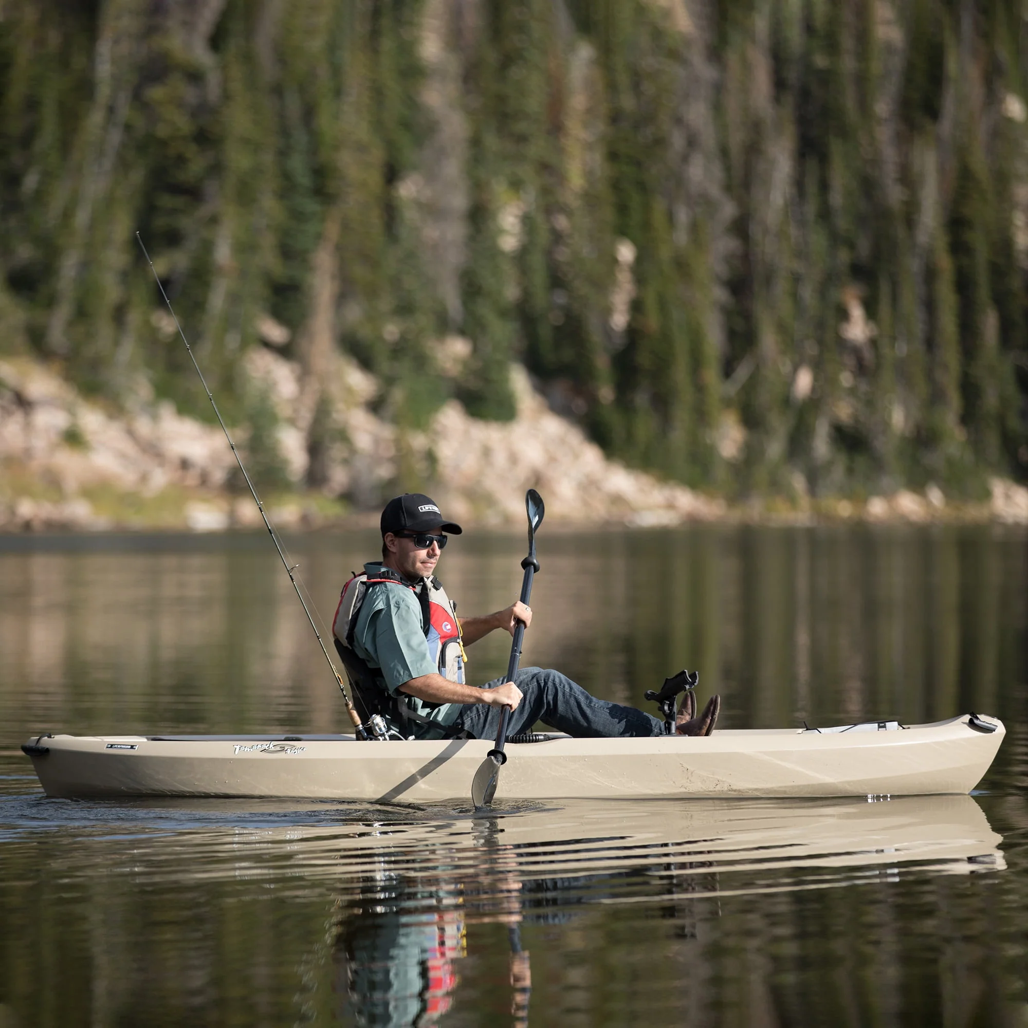 Lifetime Tamarack Angler 10 ft Sit-on-Top Fishing Kayak, Tan (90508)
