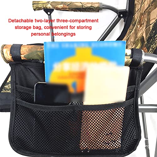 Outdoor Portable Folding Fishing Chair Heavy Duty Director Chair Leisure Beach Chair with Armrests Storage Bag Cup Holder (Army Green Blue)