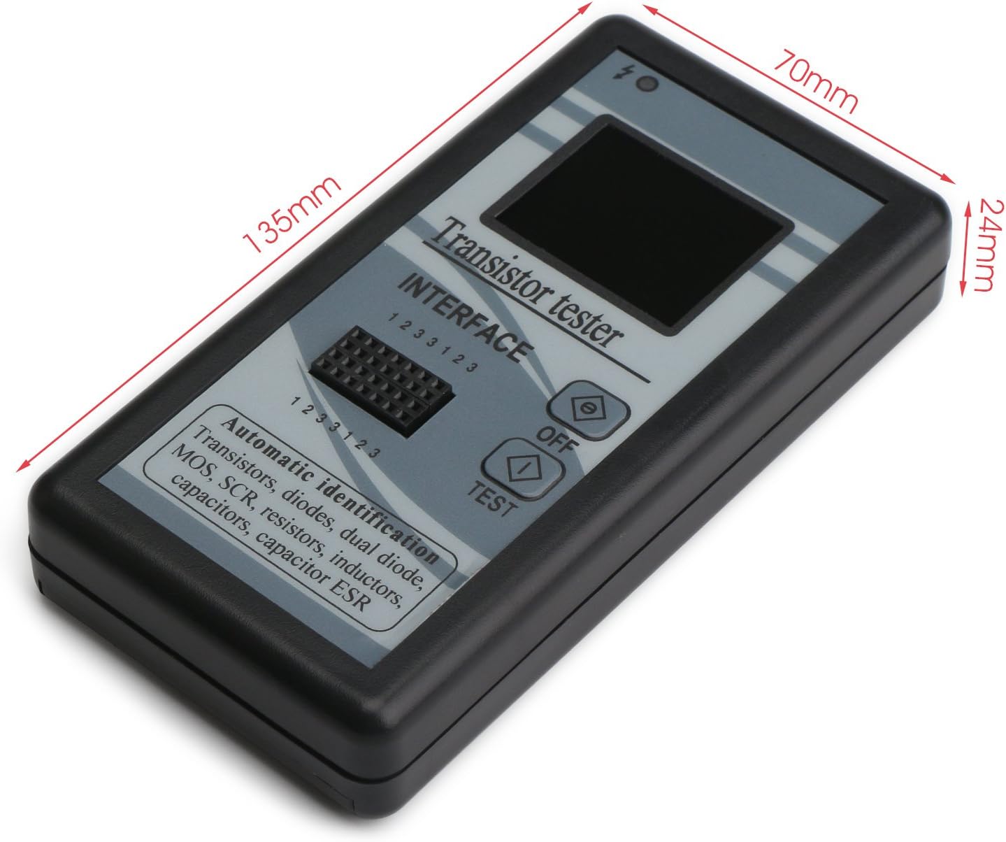Transistor Tester, DROK Mosfet Transistor Capacitor Tester, Mega328 NPN PNP Transistor Diode Resistor Inductor Capacitance MOS SCR ESR Meter Automatic Checker Detector