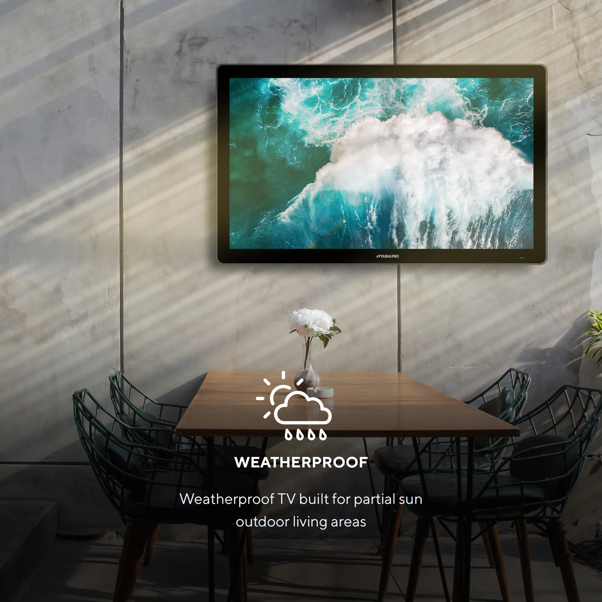 Suncast 43" Outdoor Partial Shade 4K UHD LED TV with Waterproof Remote + Compatible Wall Mount (SNCT4300)