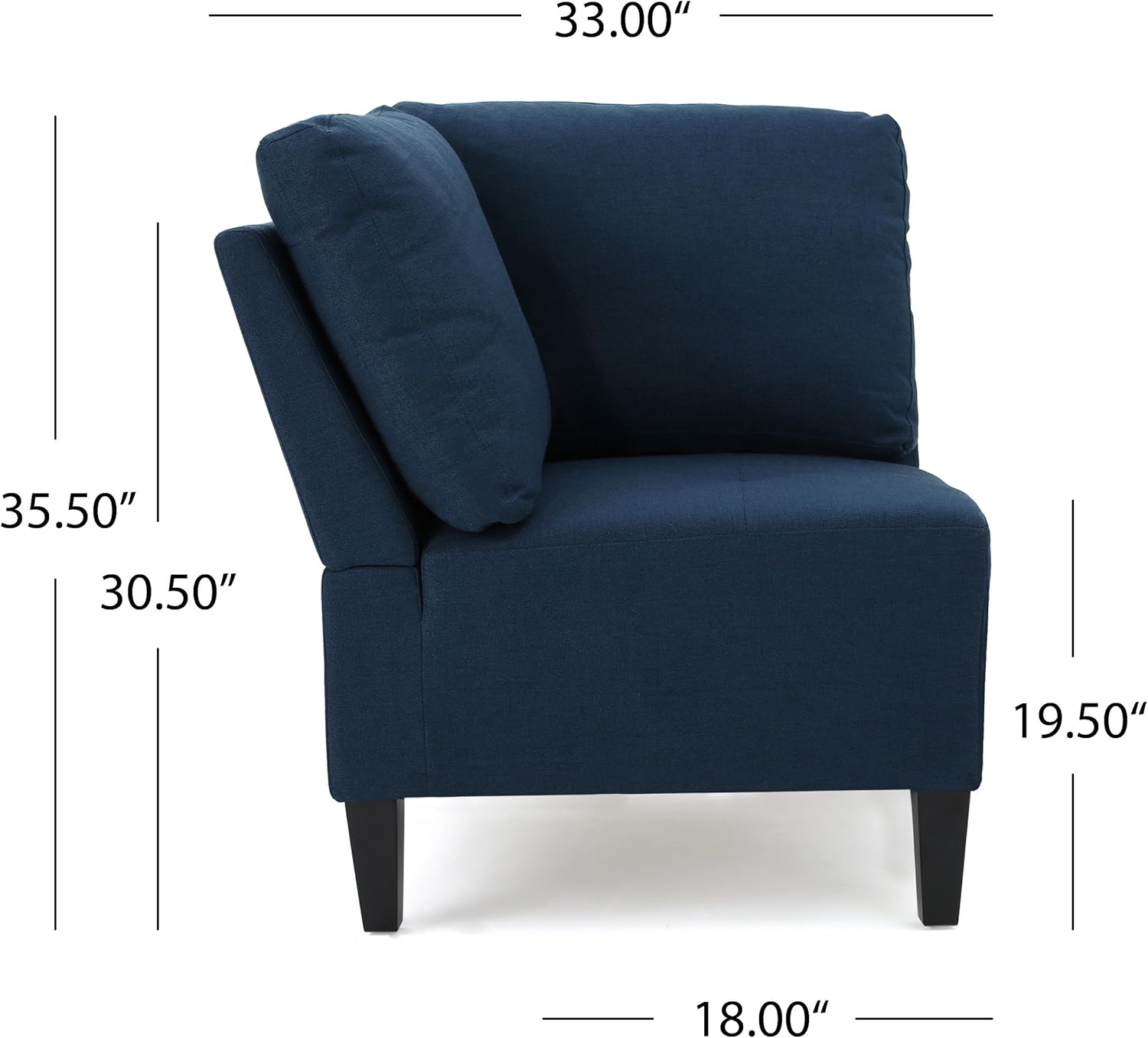 Christopher Knight Home Zahra Fabric Sectional Couch with Storage Ottoman, 6-Pcs Set, Dark Blue
