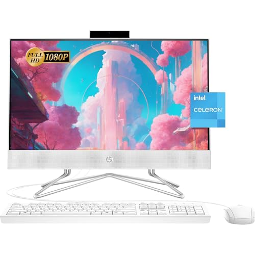 HP All-in-One Desktop Computer | 21.5" FHD 1920 x 1080 Display | 32GB RAM | 1TB Storage | Wired Keyboard & Mouse | Webcam | RJ-45 | Intel Dual-Core Processor | w/WOWPC Bundle | Windows 11 Pro