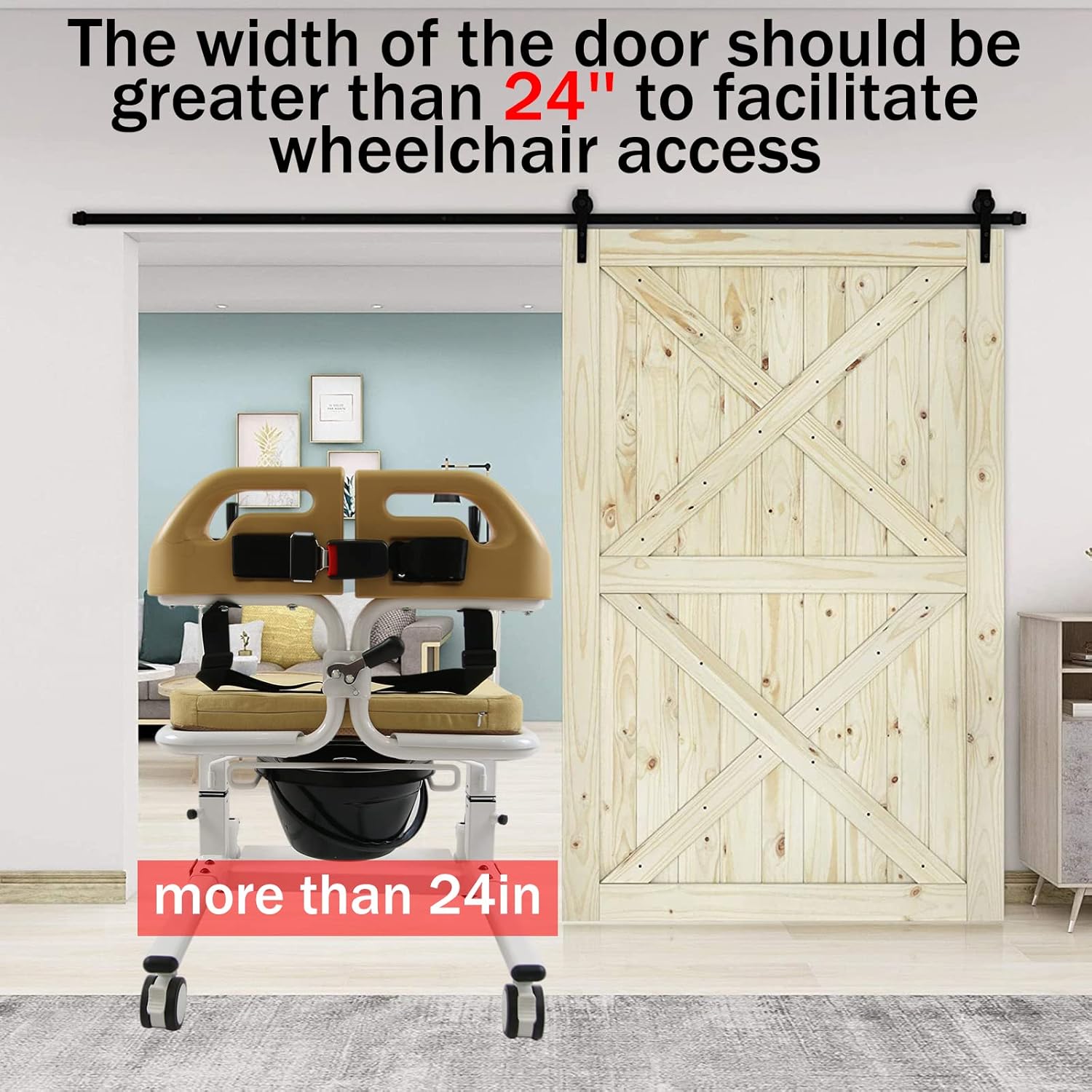 PAYRFV Patient Lift Wheelchair for Home Transport Chair with 180 Split Seat, Patient Transfer Chair Wheelchair Lift Aid, Bedside Commode with Bedpan Bathroom Wheelchair for Handicap Elderly Seniors