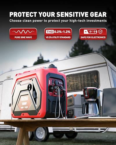 ERAYAK 4500W Dual-Fuel Portable Inverter Generator for Home Use, Camping Outdoor, 30A RV Ready, Auto Switch, Gas and Propane Powered, EPA, CO Sensor, Parallel Ready, Campact Design