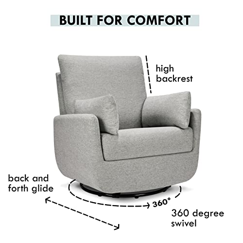 DaVinci Juno Swivel Glider in Ivory Boucle, Greenguard Gold & CertiPUR-US Certified