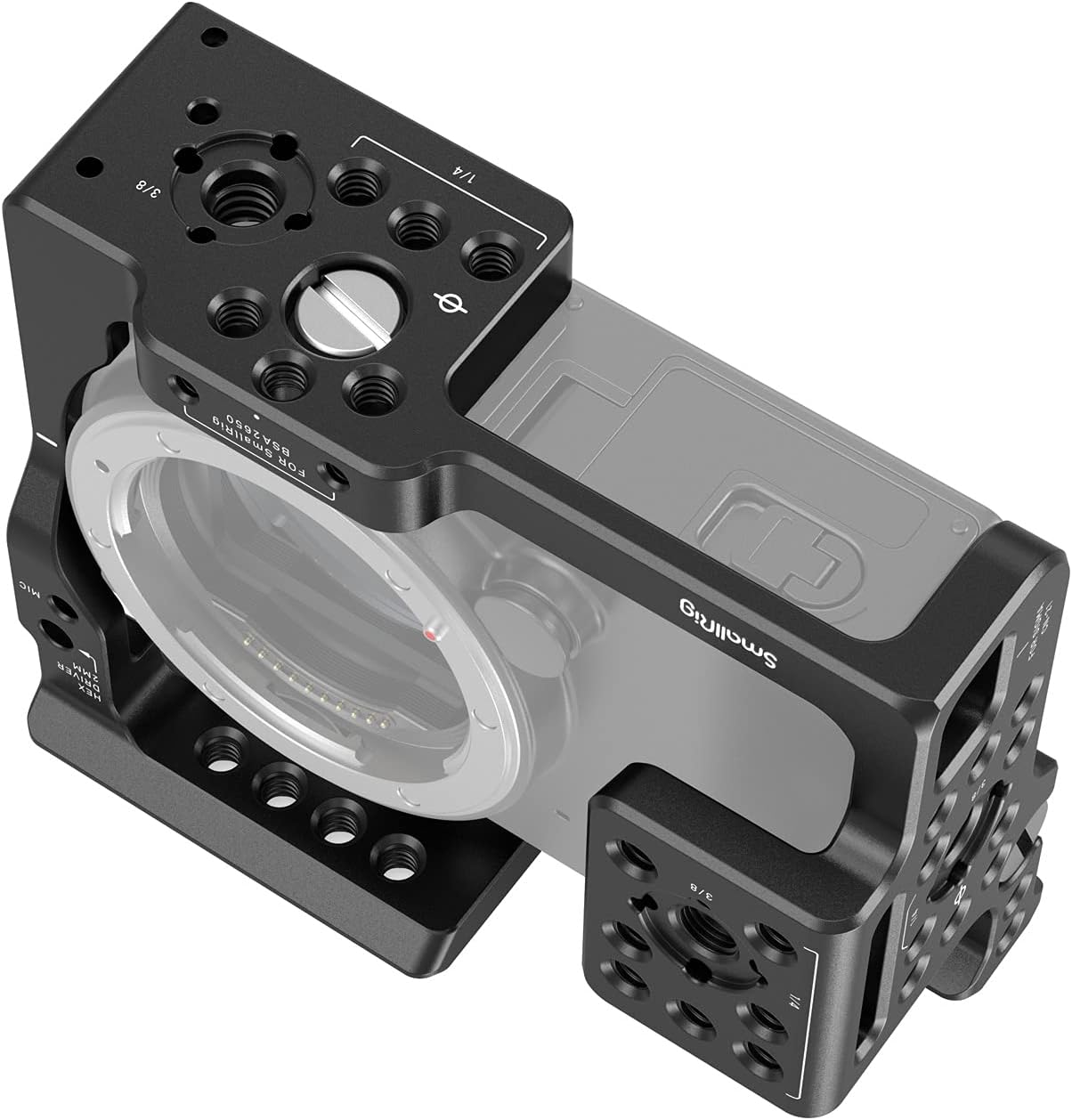 SmallRig Full Cage Only for Sigma fp & fp L Series, Comes with NATO Rail, Locating Holes for ARRI and 1/4 & 3/8 Threaded Holes - 3211