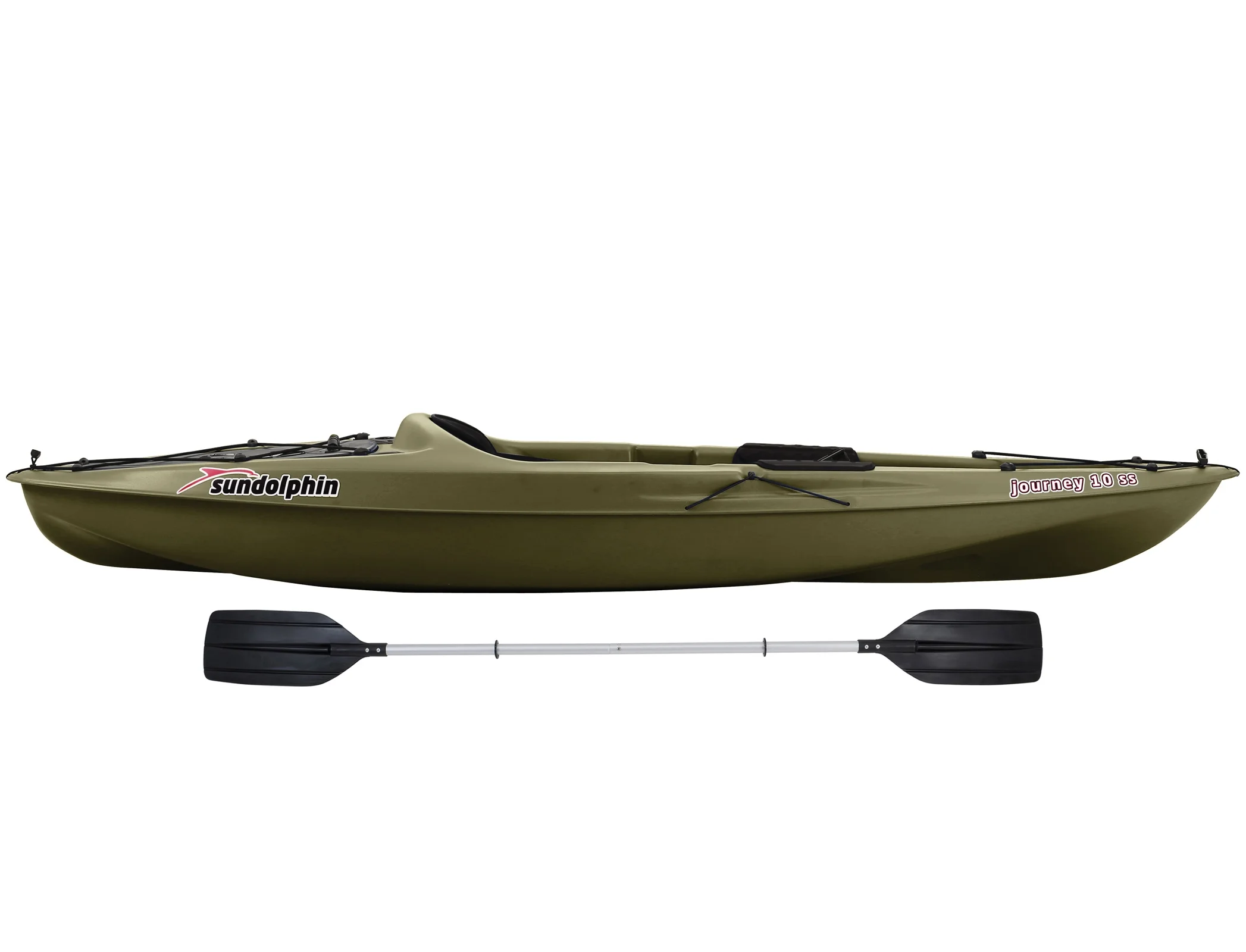 Sun Dolphin Journey 10' Sit-on Angler Kayak Olive, Paddle Included