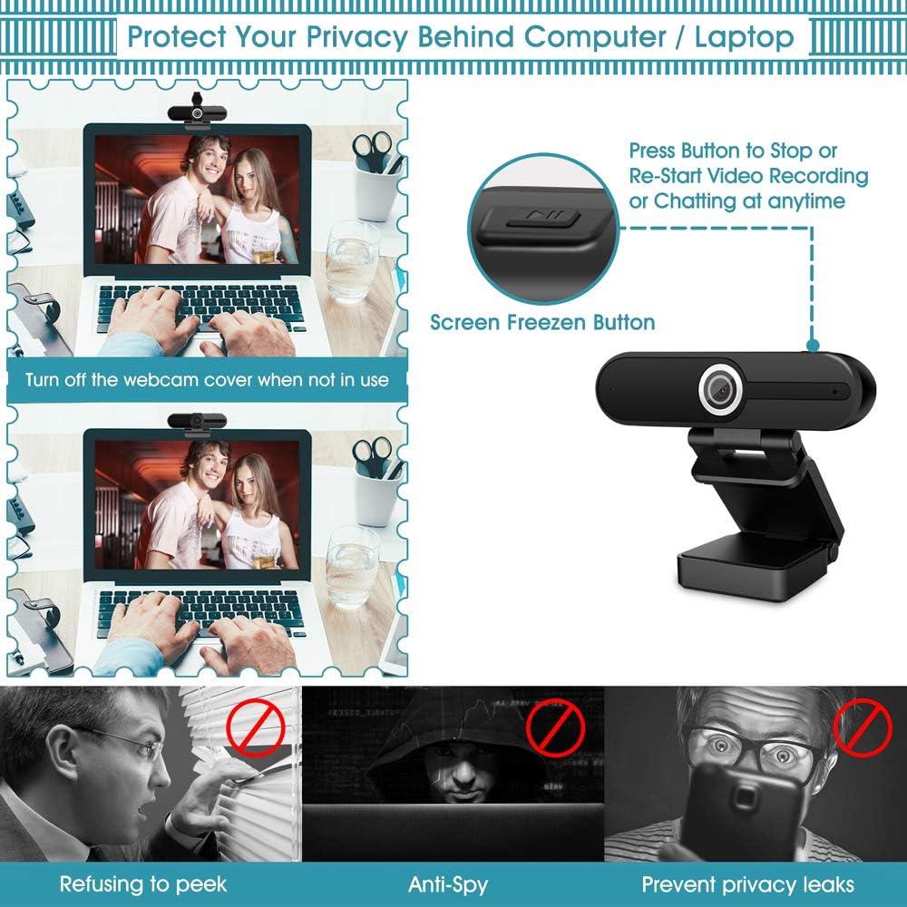 4K Webcam with Microphone Computer Camera 8MP USB Webcam 1080P for Video Calling, Conference, Streaming, Webcam with Privacy Cover and Mini Tripod,4K Resolution Ultra HD Web Cam with Microphone Pack of 2