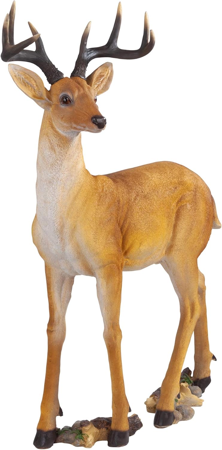 Design Toscano LY88195 Woodland Buck Deer Indoor/Outdoor Garden Statue Decoy, 23 Inches Wide, 13 Inches Deep, 37 Inches High, Full Color Finish