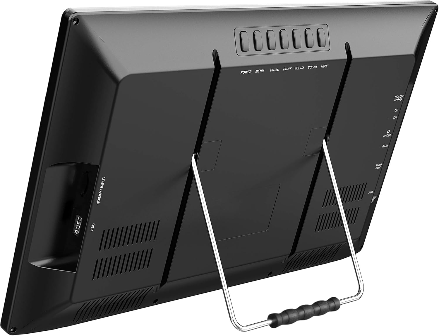 SuperSonic SC-2813 13 Portable Widescreen LED TV with USB/SD Inputs, HDMI, FM Radio, Rechargeable Battery and AC/DC Compatible for Home, RVs, Boats, Camping