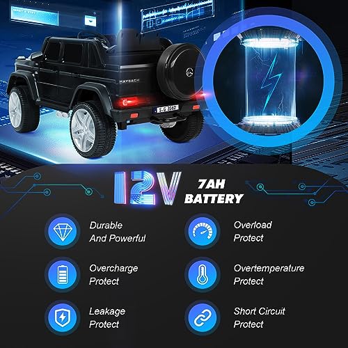 JOYLDIAS Licensed Mercedes-Benz G650S Ride On Car for Kids, 12V7AH Kids Ride On Truck with 2.4Ghz Remote Control, 3 Speeds, Bluetooth,Music,LED Lights, Spring Suspension, Blue