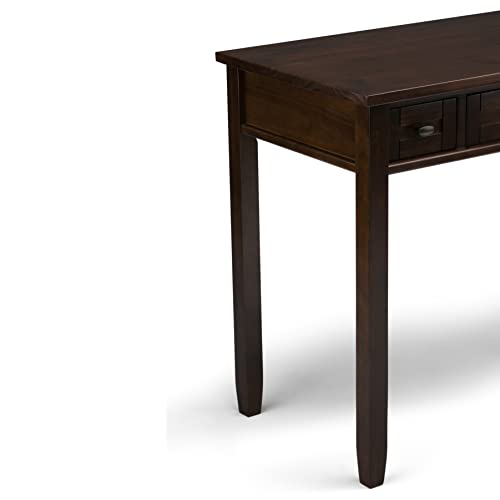 SIMPLIHOME Warm Shaker SOLID WOOD Hickory Brown 48 inch Wide Home Office Desk, Writing Table, Workstation, Study Table Furniture in White with 2 Drawers