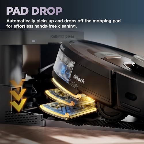 Shark Robot Vacuum & Mop Combo, PowerDetect NeverTouch Pro, Self-Emptying, Self-Refill with Self-Clean Pad Wash & Dry, 60-Day Debris Capacity, 30-Day Refill Tank, 5 PowerDetect Technologies, AV2800ZE