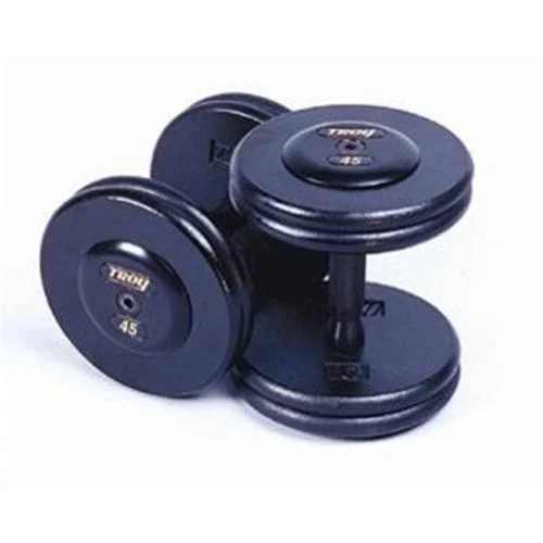 Troy Barbell Pfdc-065r One Pair Pro-Style Fix Dumbbells with Contoured Handles - 65 Pounds each - Sold as Pairs, Black