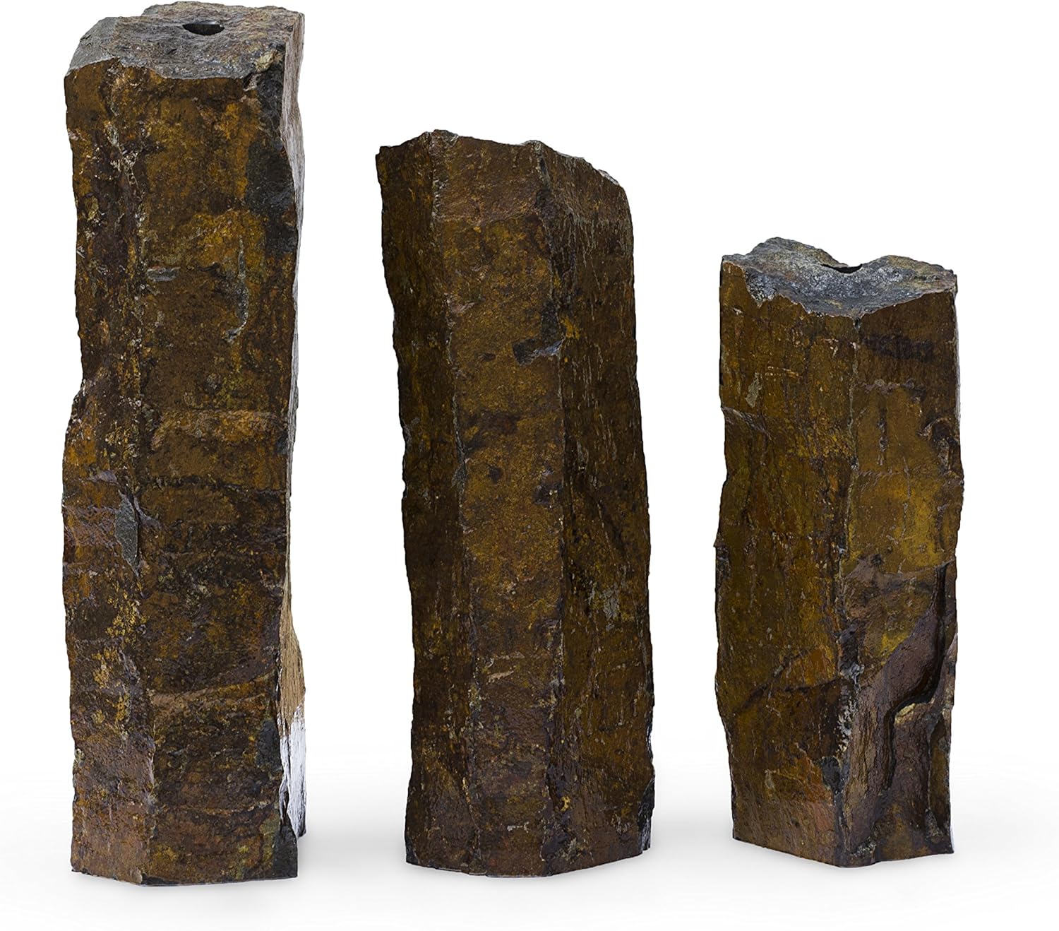 Aquascape Mongolian Basalt Stone Fountain Columns, Set of 3, 24-Inch, 30-Inch, 36-Inch | 58062