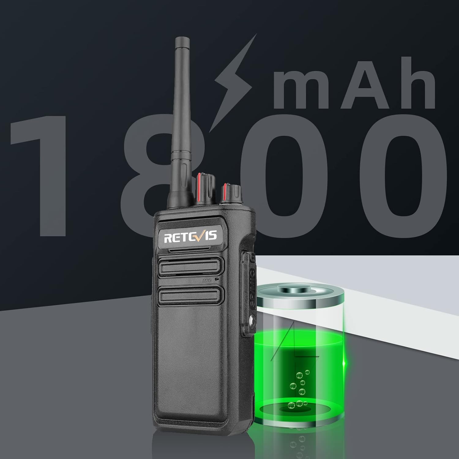 Retevis RB23 Two Way Radios Long Range 5 Watt,IP67 Waterproof Walkie Talkies,Emergency Alarm,2 Way Radio with Shoulder Mic for Farm,Warehouse(4 Pack)