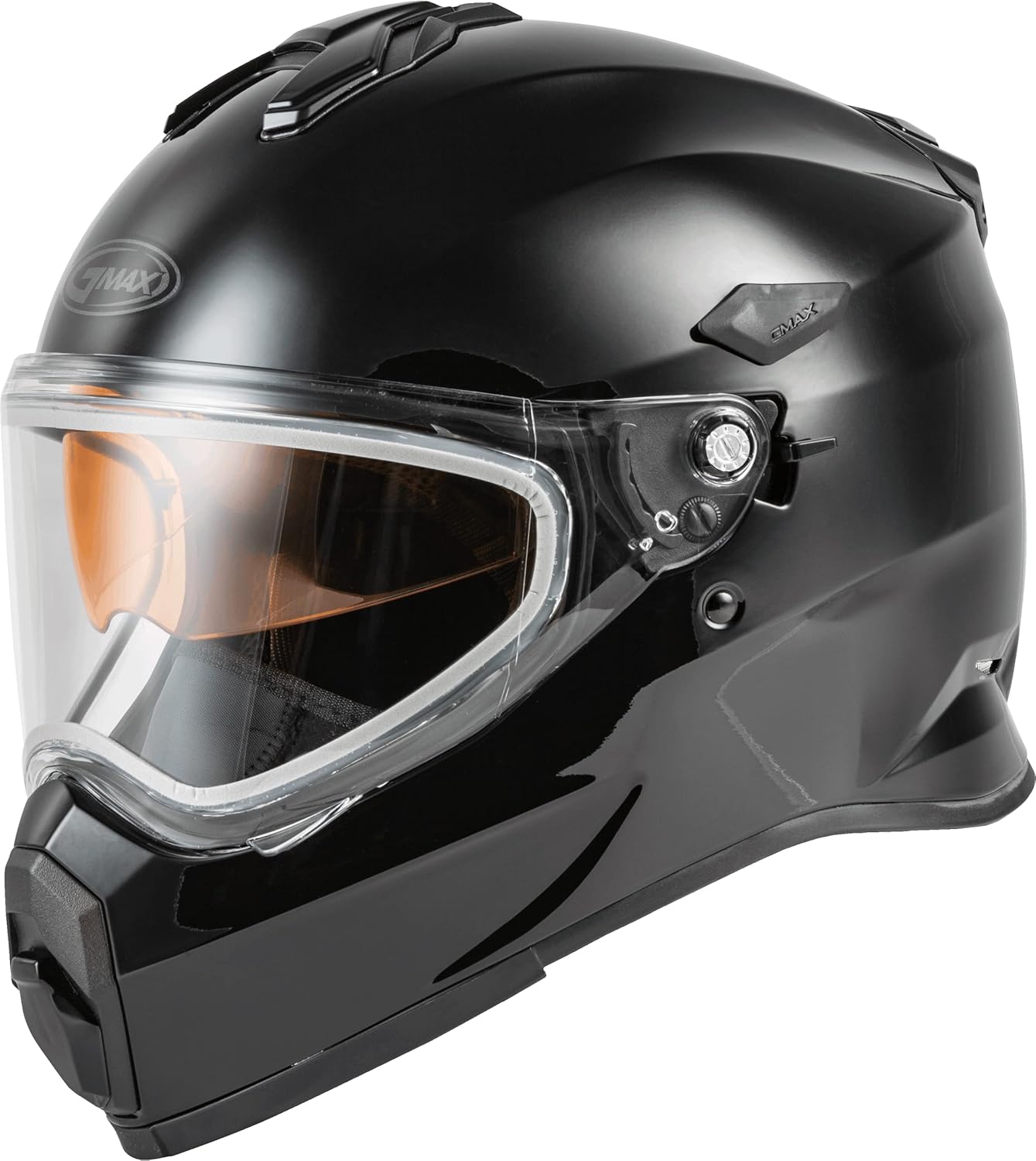 GMAX AT-21S Solid, Electric Shield Full-Face Helmet, DOT Approved for Adults and Youth (Black, L)