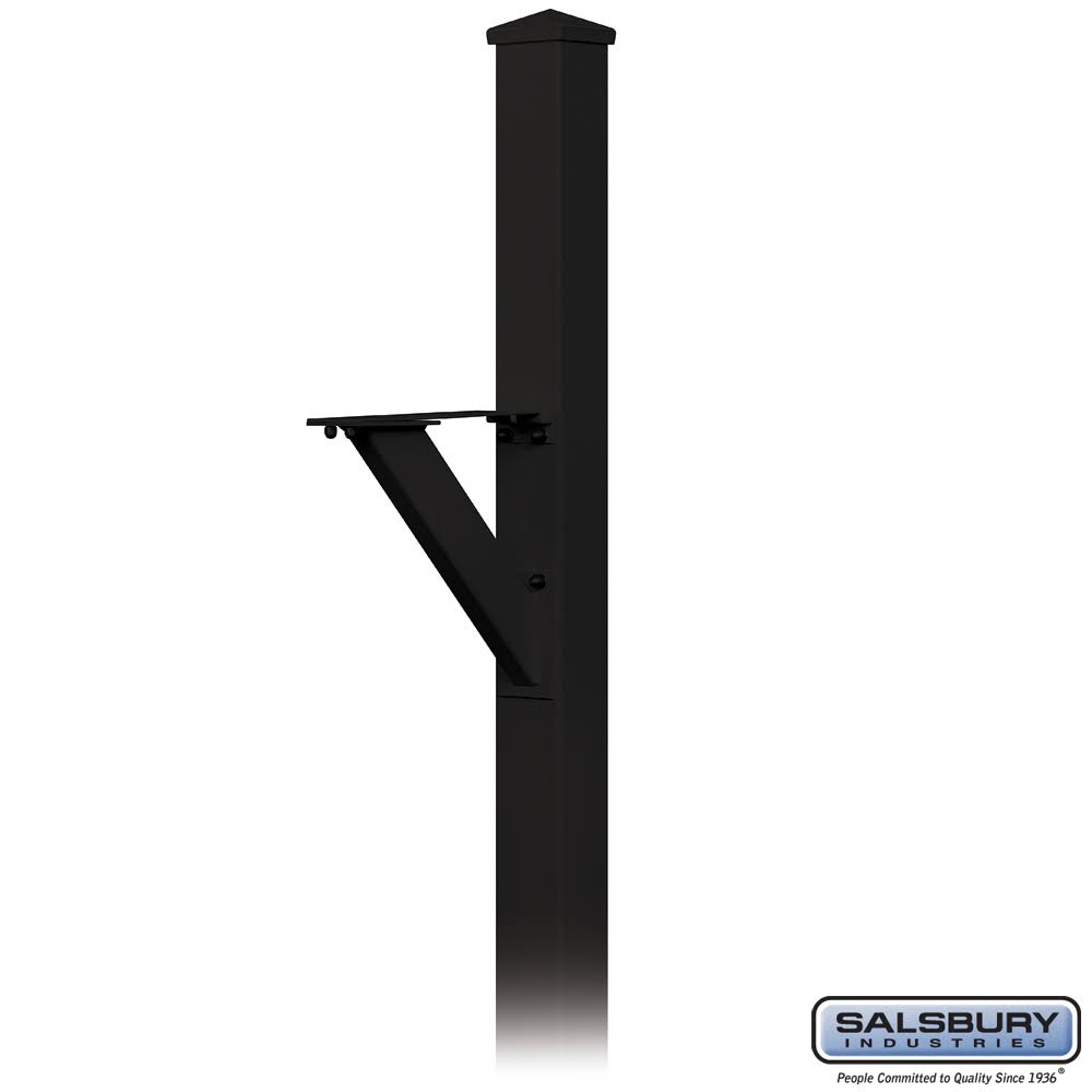 Salsbury Industries 4825BLK Decorative Mailbox Post - Modern - In-Ground Mounted - Black
