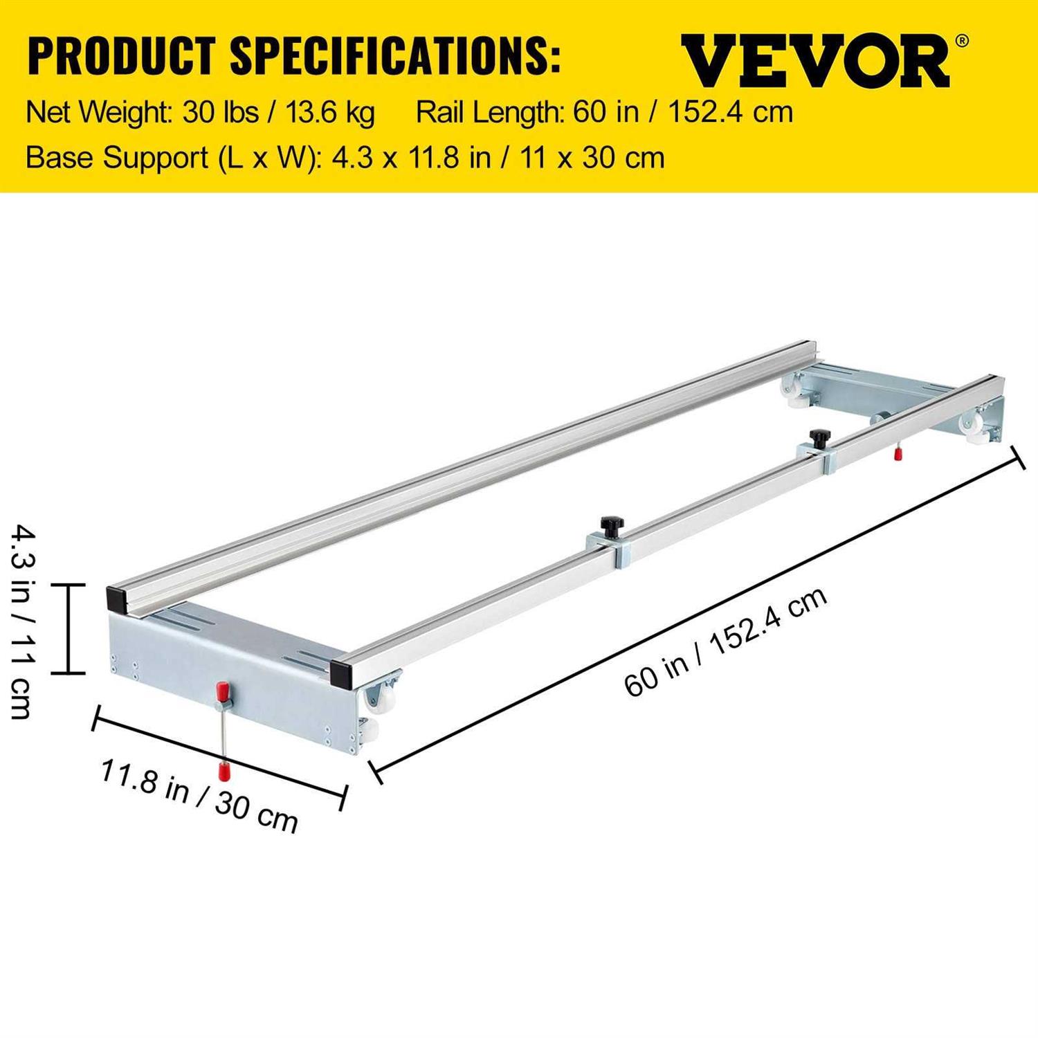 VEVOR Router Sled, 60 inches / 152.4cm Width, Slab Guide Jig for Woodworking with Locking Function, Portable and Easy to Adjust - Shop Hardware Tools Online Store