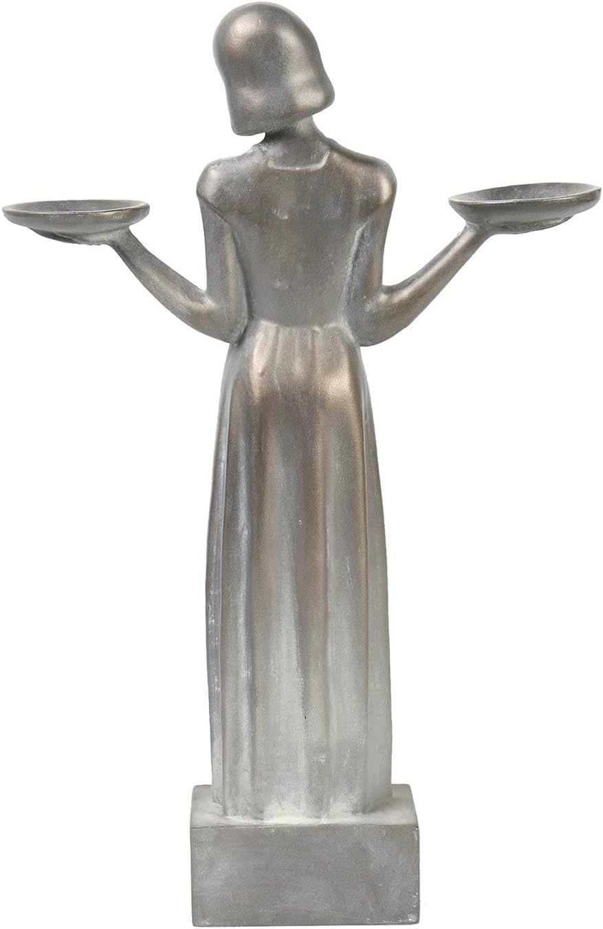 Bird Girl Garden Statue - Outdoor Art Yard Decor, Child Sculpture Lawn Ornaments - Large, 37" H