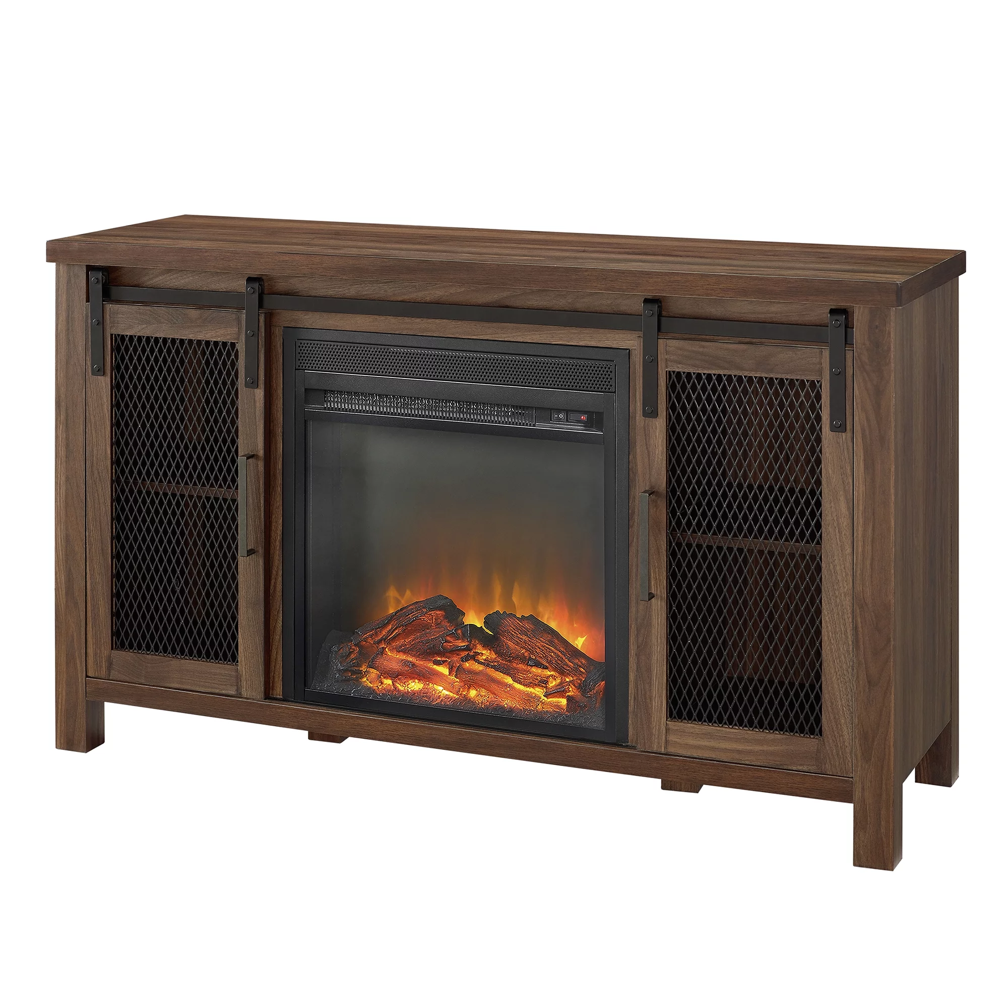 Manor Park Fireplace TV Stand for TVs up to 55", Dark Walnut