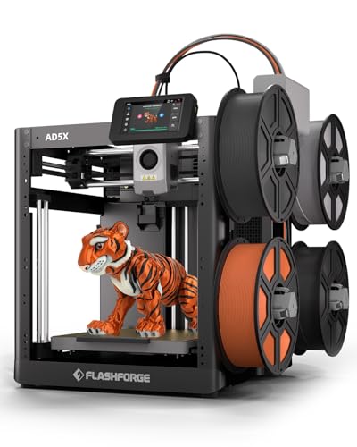 FLASHFORGE 3D Printer AD5M, CoreXY 600mm/s High-Speed Printer with 1-Click Auto Leveling, High-Temp Direct Drive Extruder, 3s Quick-Swap Nozzle, 220×220×220mm Build Volume
