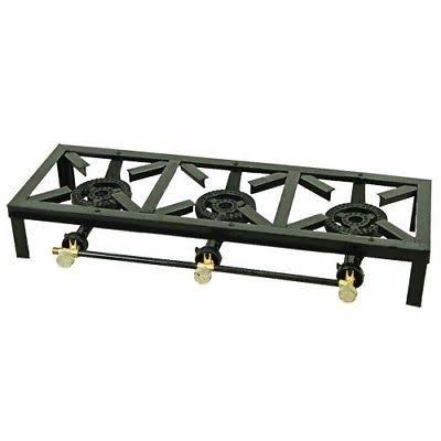 Basecamp Triple Burner Angle Iron Camping Stove, Black