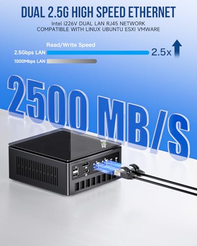 GMKtec M5 Plus Mini PC, AMD Ryzen 7 5825U (Upgraded 7430U/ 5700U), 16GB RAM&512GB PCIe3.0 SSD Desktop Computer with Dual 2.5G LAN, BT 5.2, WiFi 6E, Triple Display/Home & Office